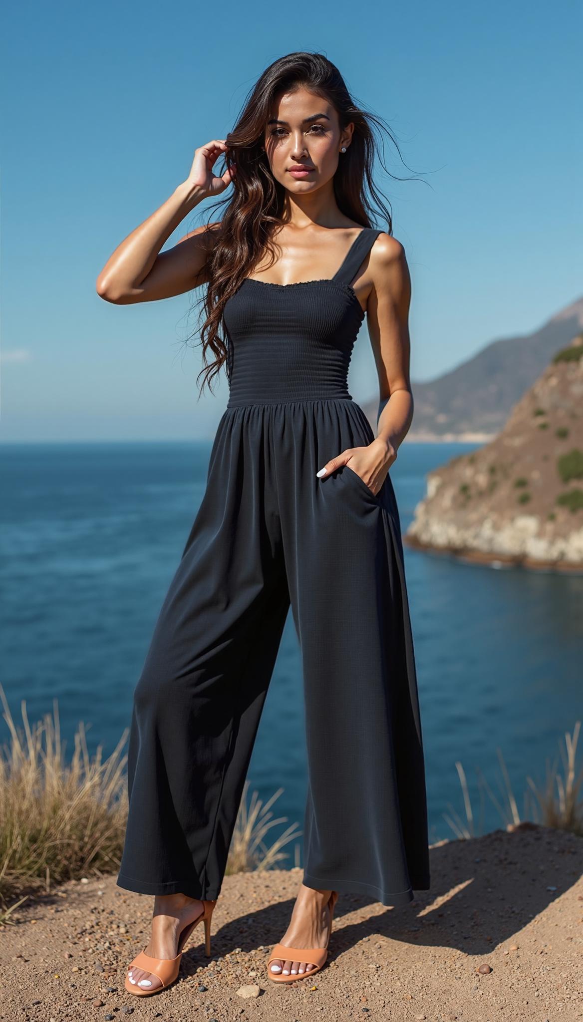 Sleeveless Wide Leg Jumpsuit