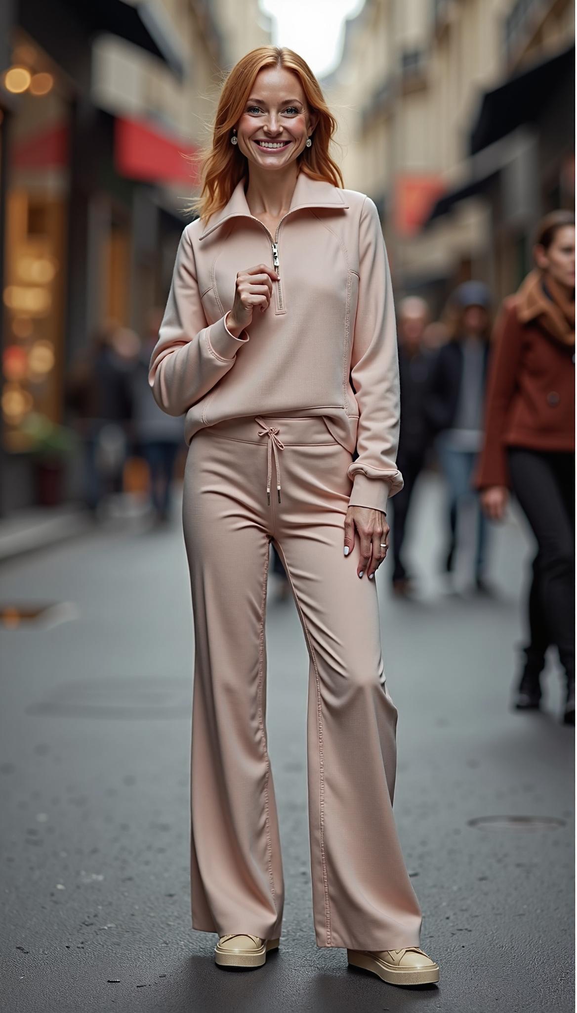 Half-Zip and Wide-Leg Set