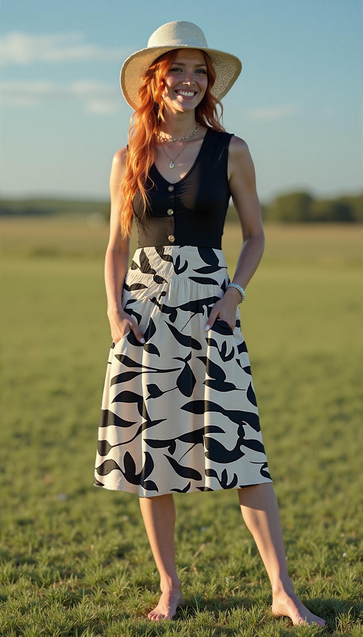 Sleeveless Midi Dress with Pockets