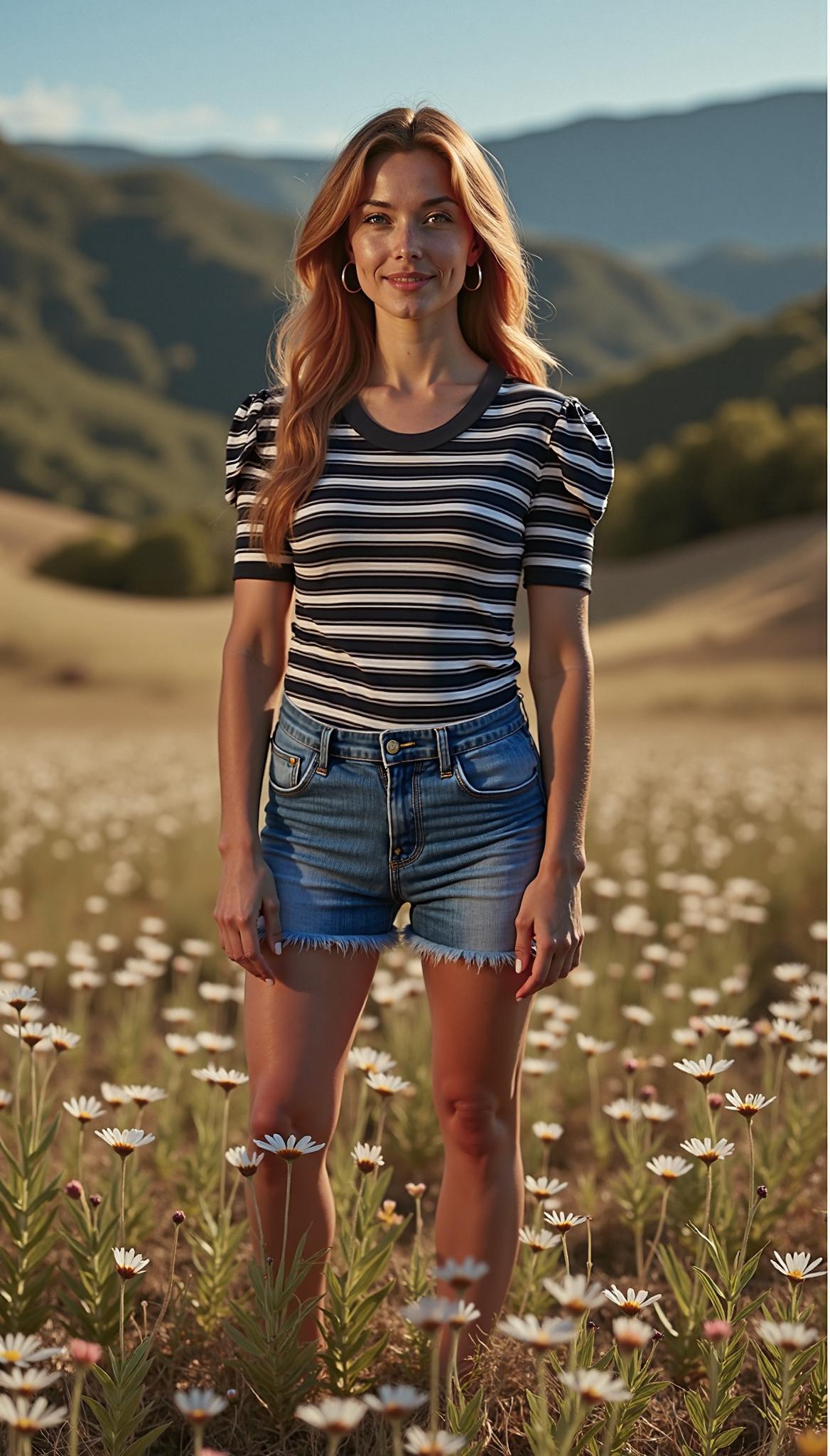 Striped Puff Sleeve Knit Top