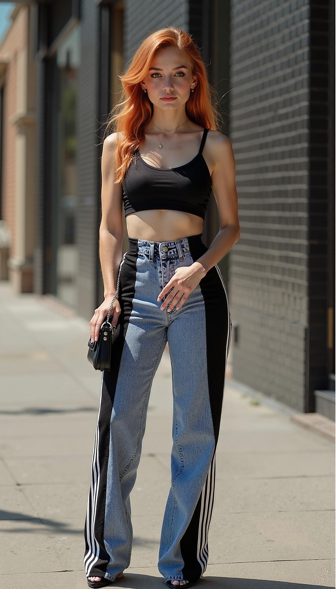 High Waisted Stretchy Patchwork Jeans