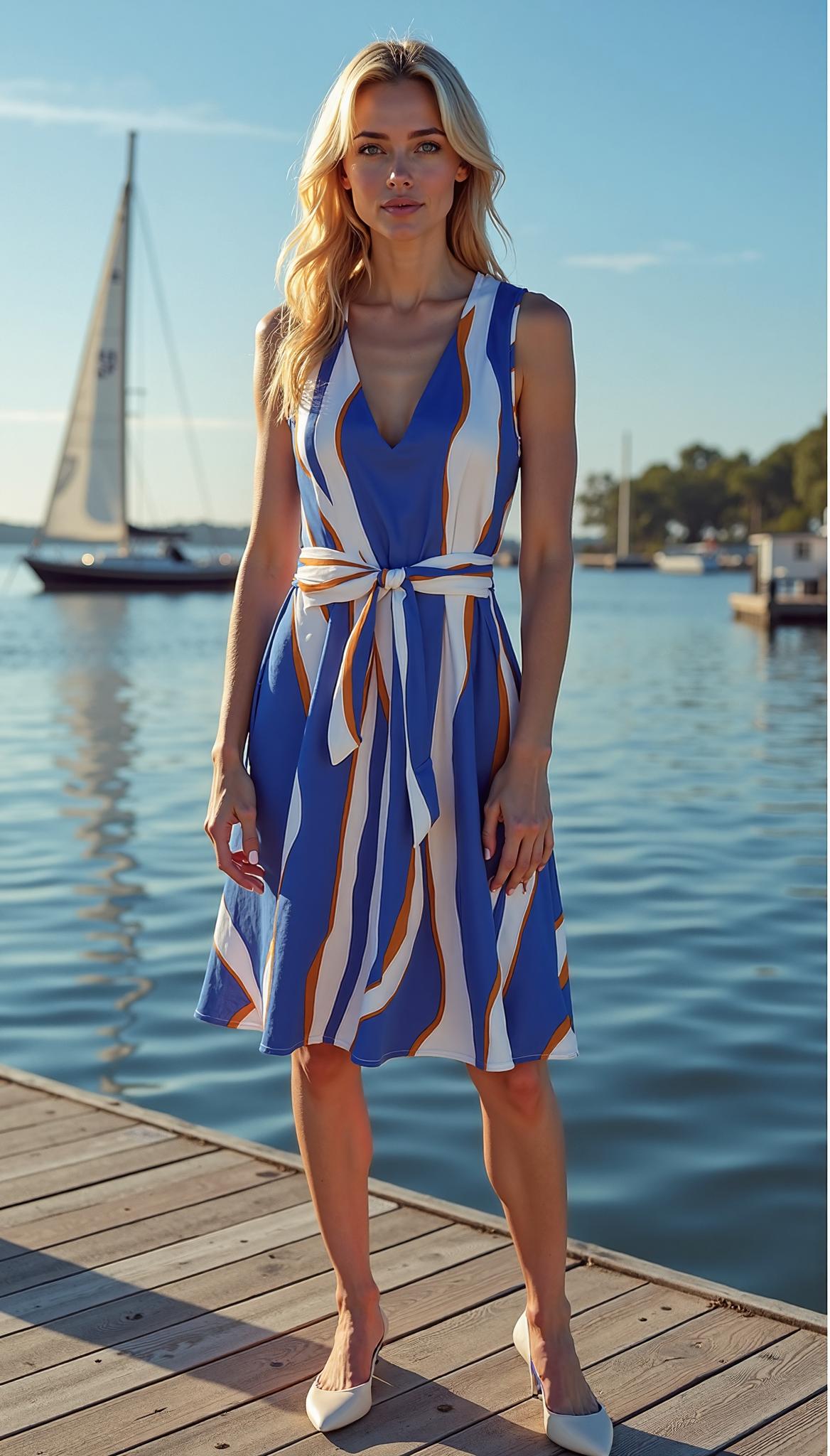 Sleeveless Geometric Print Dress